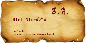 Blei Nimród névjegykártya